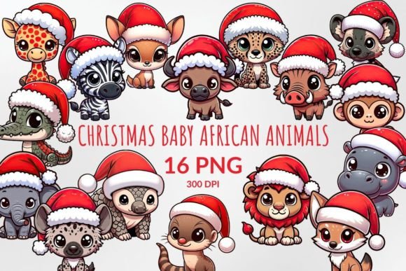 Download Cartoon Christmas Baby African Animals - African animals Collection