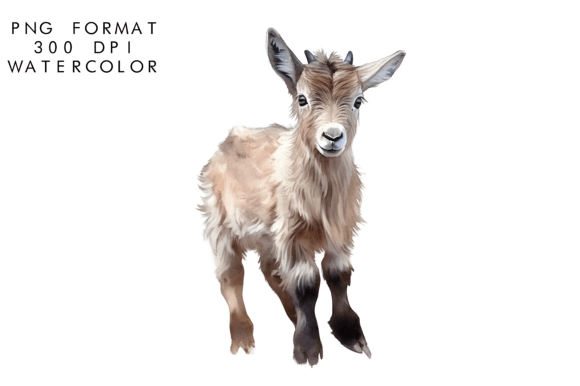 Download Watercolor Baby Goat Sublimation - Baby goat Collection