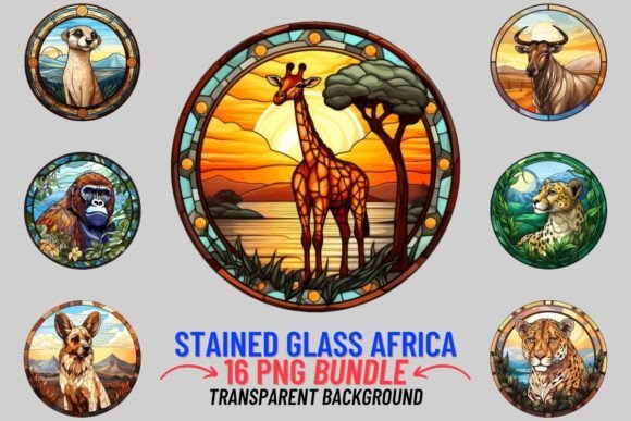 Download Stained Glass African Animals Bundle - African animals Collection