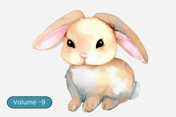 Download Bunny Watercolor Animal Baby Volume –9 - Bunny Collection
