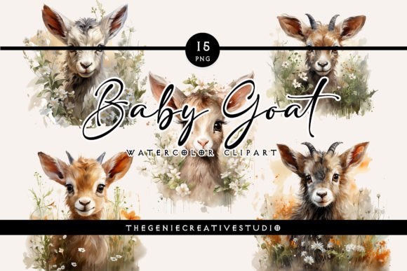 Download Watercolor PNG Baby Goat Clipart - Baby goat Collection