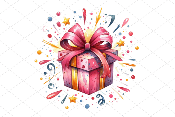 Download Gift Box Watercolor Clipart with Ribbons - Premium Resources