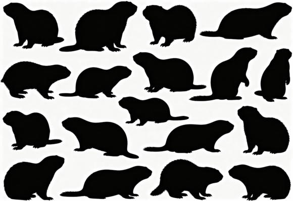 Download Beaver Silhouette Clipart Bundle - Silhouette Collection
