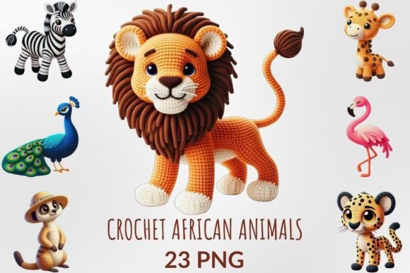 Download Crochet African Animals Sublimation Pack - African animals Collection