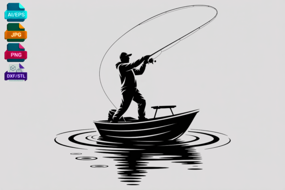 Download Fishing Boat Silhouette SVG - Silhouette Collection