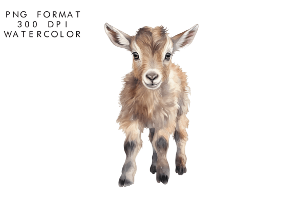 Download Watercolor Cute Baby Goat Clipart - Baby goat Collection