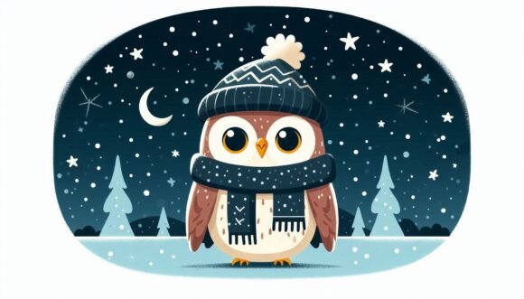 Download A Silhouette of an Owl in a Scarf and Ha - Silhouette Collection