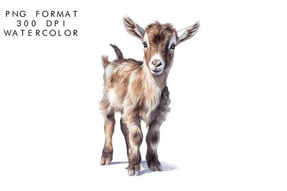 Download Watercolor Baby Goat Sublimation - Baby goat Collection