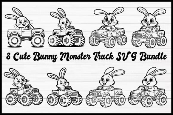 Download Cute Bunny Monster Truck SVG Bundle - Bunny Collection