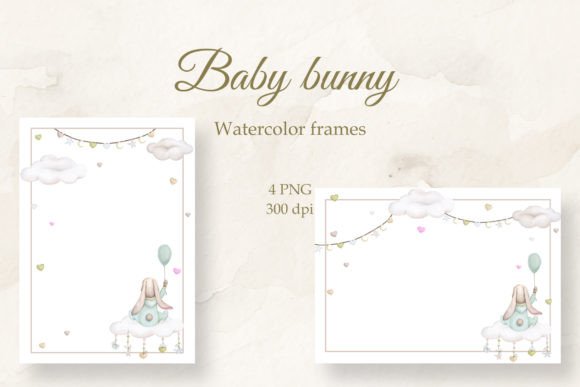 Download Cute Bunny. Frame for Baby. PNG. - Bunny Collection