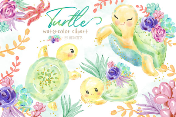 Download Turtle Watercolor Clipart - Premium Bundle
