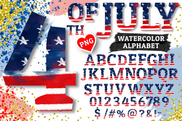 Download 4th of July Alphabet Sublimation PNG - Premium Bundle
