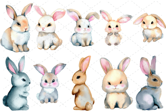 Download 10 Bunny Watercolor Animal Baby Bundle - Bunny Collection