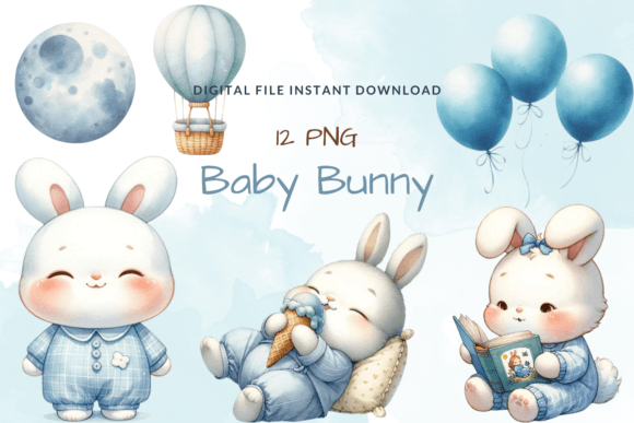 Download Cute Bunny Baby Shower Watercolor - Bunny Collection