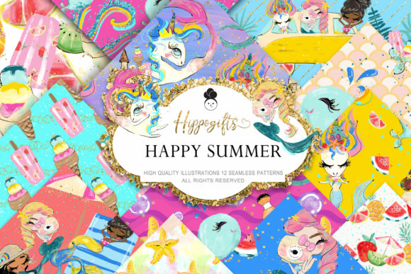 Download Mermaid Summer Pattern - Premium Resources